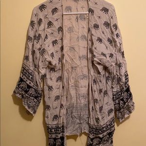 Boho print kimono